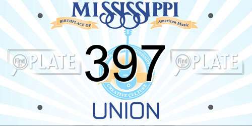 397 Mississippi License Plate