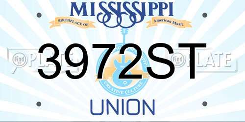 3972ST Mississippi License Plate