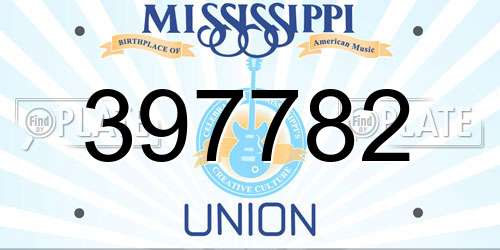 397782 Mississippi License Plate