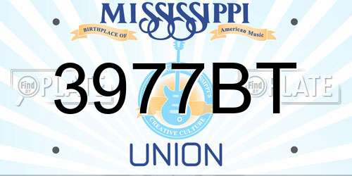 3977BT Mississippi License Plate