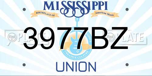 3977BZ Mississippi License Plate