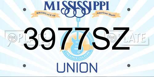 3977SZ Mississippi License Plate