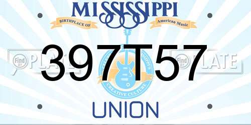 397T57 Mississippi License Plate