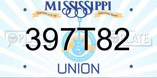 397T82 Mississippi License Plate