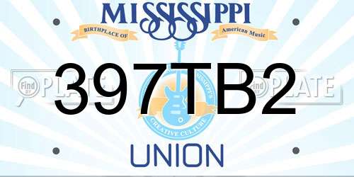 397TB2 Mississippi License Plate