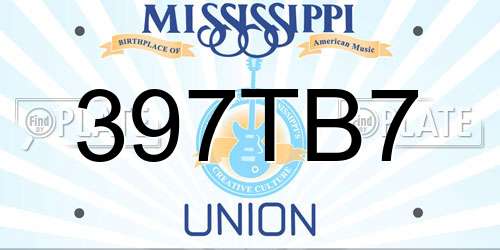 397TB7 Mississippi License Plate