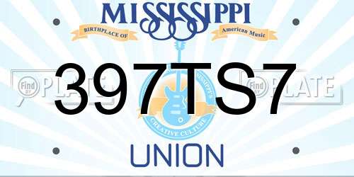 397TS7 Mississippi License Plate
