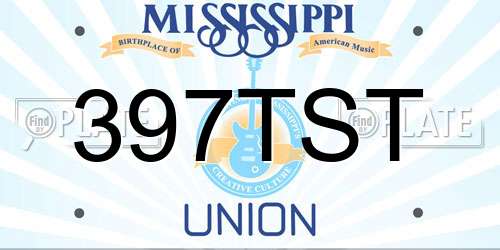 397TST Mississippi License Plate