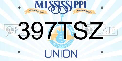 397TSZ Mississippi License Plate