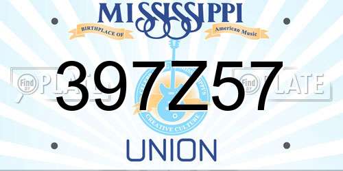 397Z57 Mississippi License Plate