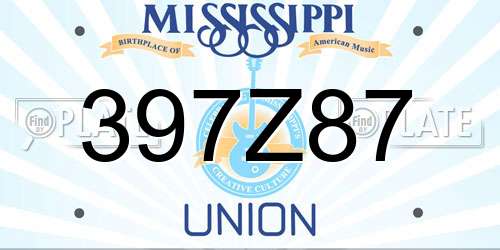 397Z87 Mississippi License Plate