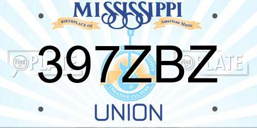 397ZBZ Mississippi License Plate