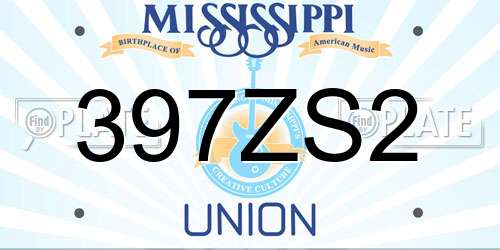 397ZS2 Mississippi License Plate