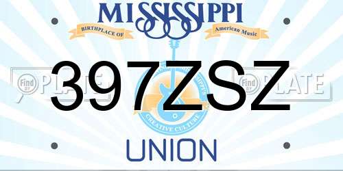 397ZSZ Mississippi License Plate