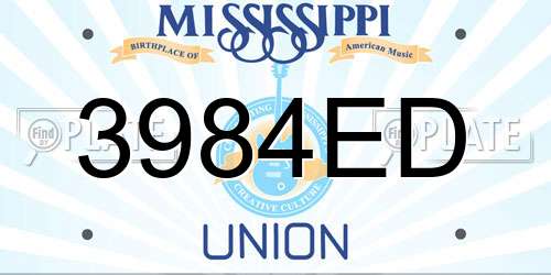 3984ED Mississippi License Plate