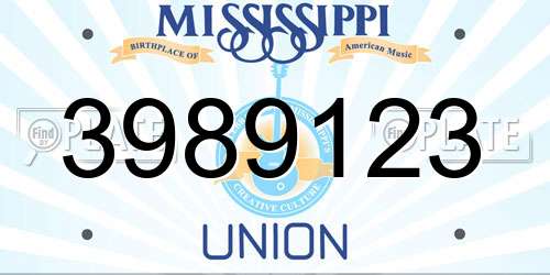 3989123 Mississippi License Plate