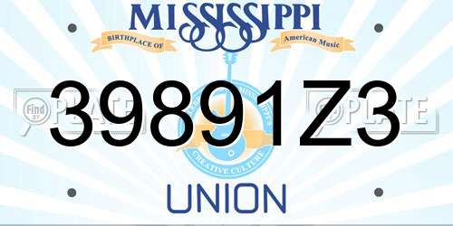 39891Z3 Mississippi License Plate