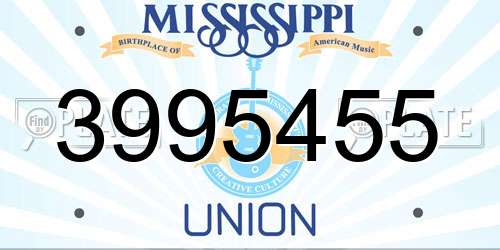 3995455 Mississippi License Plate