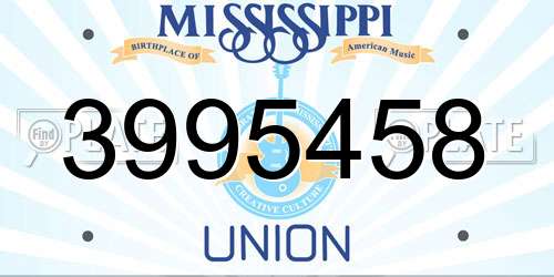 3995458 Mississippi License Plate