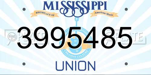 3995485 Mississippi License Plate