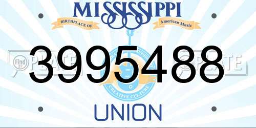 3995488 Mississippi License Plate