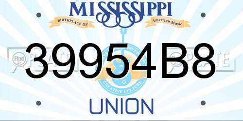 39954B8 Mississippi License Plate
