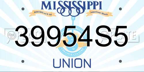 39954S5 Mississippi License Plate
