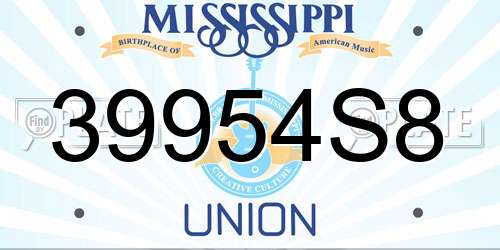 39954S8 Mississippi License Plate