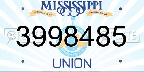3998485 Mississippi License Plate