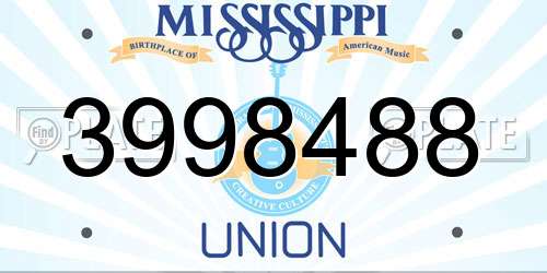 3998488 Mississippi License Plate