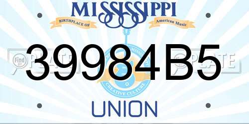 39984B5 Mississippi License Plate
