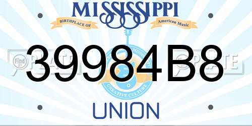 39984B8 Mississippi License Plate