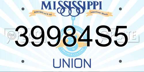39984S5 Mississippi License Plate