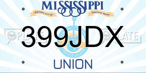 399JDX Mississippi License Plate