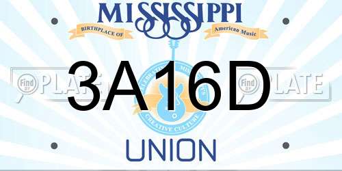 3A16D Mississippi License Plate