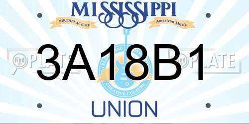 3A18B1 Mississippi License Plate