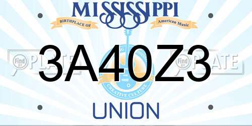 3A40Z3 Mississippi License Plate