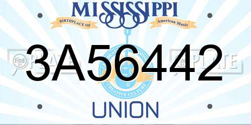 3A56442 Mississippi License Plate