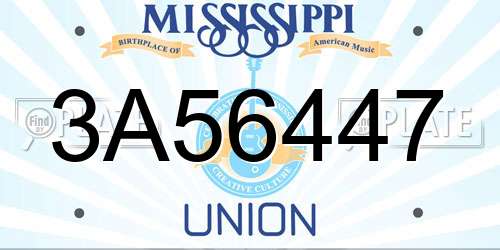 3A56447 Mississippi License Plate