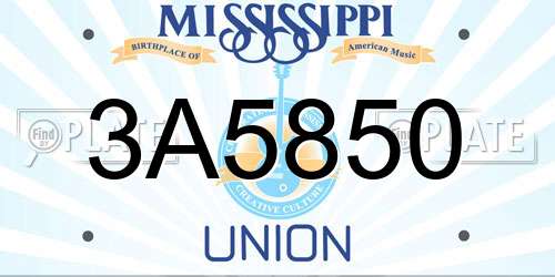 3A5850 Mississippi License Plate