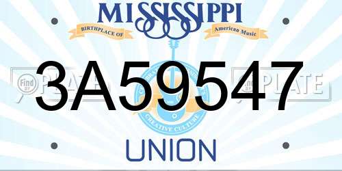 3A59547 Mississippi License Plate