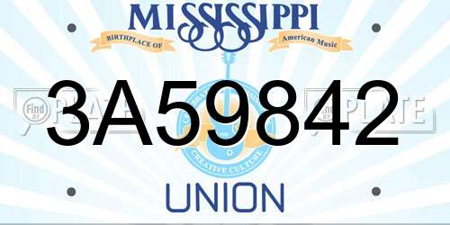 3A59842 Mississippi License Plate