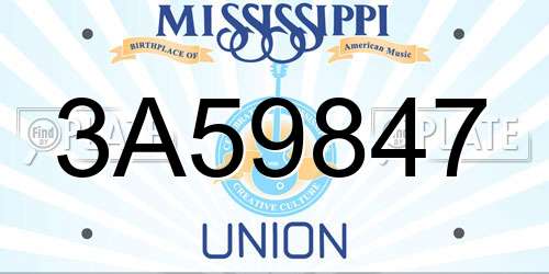 3A59847 Mississippi License Plate
