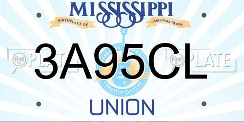 3A95CL Mississippi License Plate