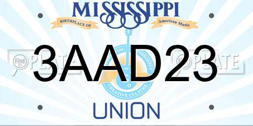 3AAD23 Mississippi License Plate