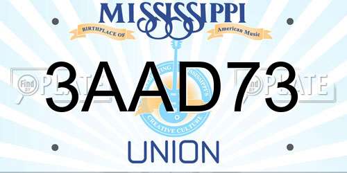 3AAD73 Mississippi License Plate