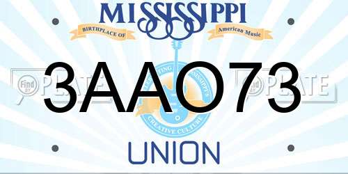 3AAO73 Mississippi License Plate