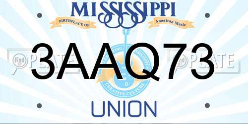 3AAQ73 Mississippi License Plate