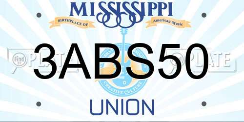 3ABS50 Mississippi License Plate