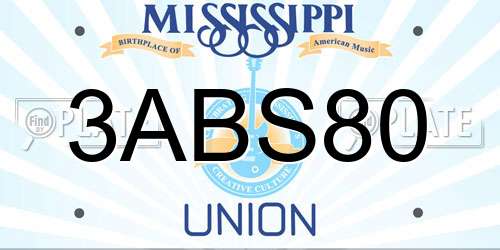 3ABS80 Mississippi License Plate